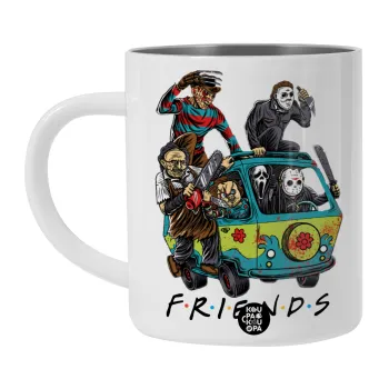 Halloween Friends Scooby Doo, Λευκή Ανοξείδωτη Μεταλλική Κούπα 450ml - Διπλού Τοιχώματος 