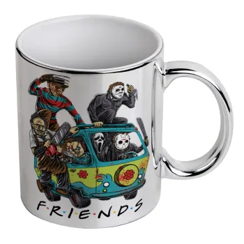 Halloween Friends Scooby Doo, Κούπα κεραμική, ασημένια καθρέπτης, 330ml