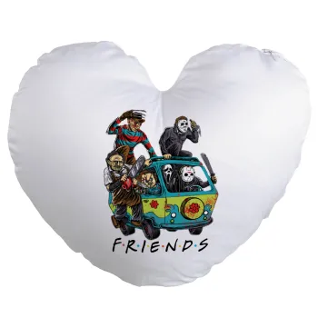 Halloween Friends Scooby Doo, Μαξιλάρι καναπέ καρδιά 40x40cm περιέχεται το  γέμισμα