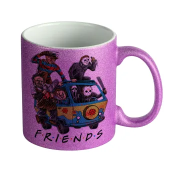 Halloween Friends Scooby Doo, Κούπα Μωβ Glitter που γυαλίζει, κεραμική, 330ml