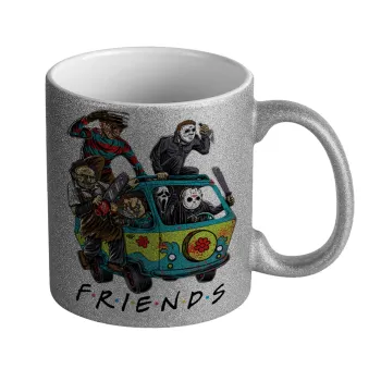 Halloween Friends Scooby Doo, Κούπα Ασημένια Glitter που γυαλίζει, κεραμική, 330ml