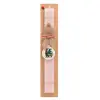Easter Set, wooden keychain & scented flat Easter candle (30cm) (PINK)