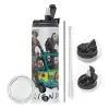 Travel Tumbler θερμό με διπλό καπάκι, μεταλλικό καλαμάκι και βούρτσα καθαρισμού (Ανωξείδωτο 304 Food grade, BPA free, 600ml)