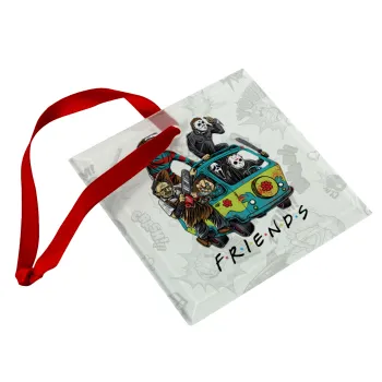 Halloween Friends Scooby Doo, Christmas ornament, glass square ornament 9x9cm