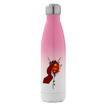 SuperDad, Metal mug thermos Pink/White (Stainless steel), double wall, 500ml
