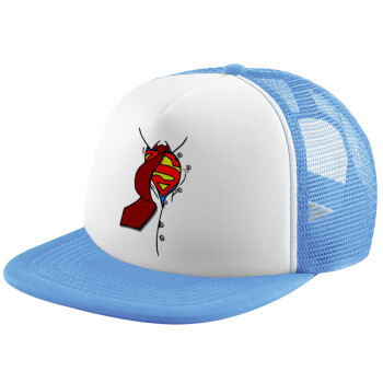 SuperDad, Καπέλο Soft Trucker με Δίχτυ Γαλάζιο/Λευκό