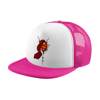 SuperDad, Καπέλο Soft Trucker με Δίχτυ Pink/White 