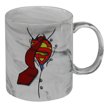 SuperDad, Κούπα κεραμική, marble style (μάρμαρο), 330ml