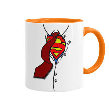 SuperDad, Mug colored orange, ceramic, 330ml