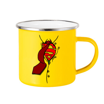SuperDad, Yellow Enamel Metallic Cup 360ml