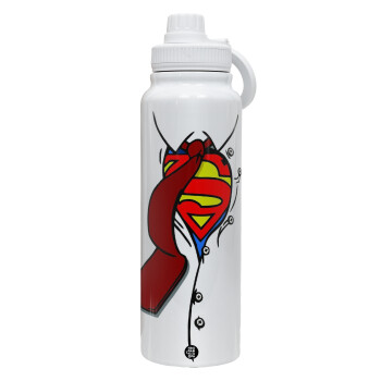 SuperDad, 1L Stainless Steel Thermal Bottle with Phone Holder & Double Wall Insulation