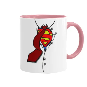 SuperDad, Κούπα χρωματιστή ροζ, κεραμική, 330ml