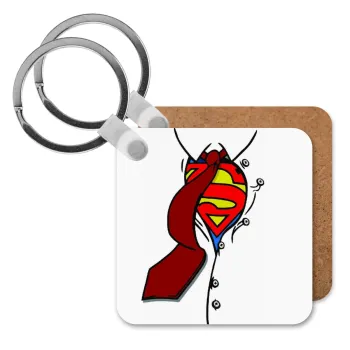 SuperDad, Μπρελόκ Ξύλινο τετράγωνο MDF