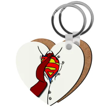 SuperDad, Μπρελόκ Ξύλινο καρδιά MDF