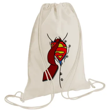 SuperDad, Τσάντα πλάτης πουγκί GYMBAG natural (28x40cm)