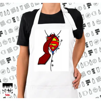 SuperDad, Ποδιά μακριά Σεφ ολόσωμη με τσέπες white (ΕΝΗΛΙΚΩΝ)