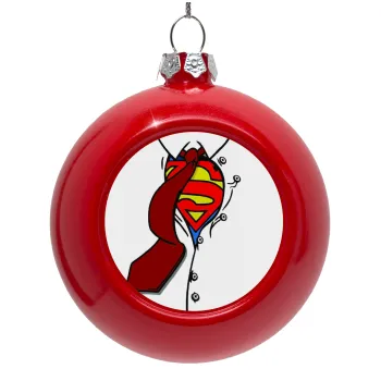 SuperDad, Στολίδι Χριστουγεννιάτικη μπάλα δένδρου Κόκκινη 8cm