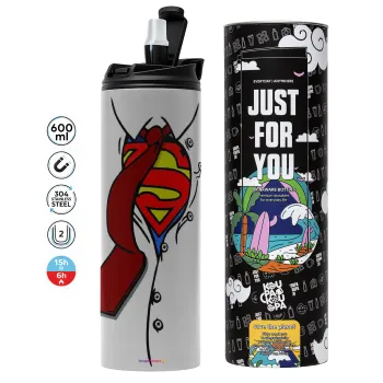 SuperDad, Tumbler stainless steel GREY 600ml