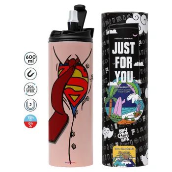 SuperDad, Tumbler stainless steel PINK 600ml