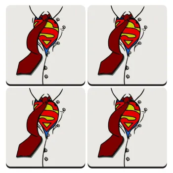 SuperDad, ΣΕΤ 4 Σουβέρ ξύλινα τετράγωνα (9cm)