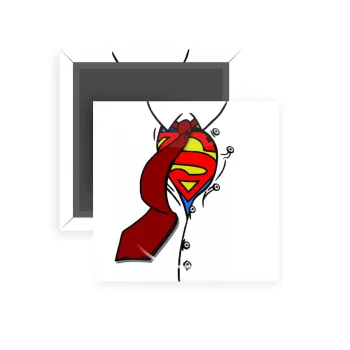 SuperDad, Μαγνητάκι ψυγείου τετράγωνο διάστασης 5x5cm