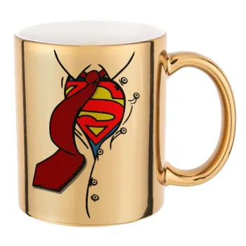SuperDad, Κούπα κεραμική, χρυσή καθρέπτης, 330ml