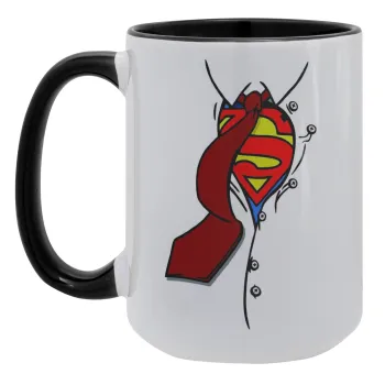 SuperDad, Κούπα Mega 15oz, κεραμική Μαύρη, 450ml