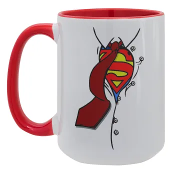 SuperDad, Κούπα Mega 15oz, κεραμική Κόκκινη, 450ml