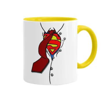 SuperDad, Mug colored yellow, ceramic, 330ml