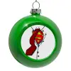 Green Christmas tree ornament bauble 8cm