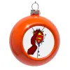 Orange Christmas tree ornament bauble 8cm