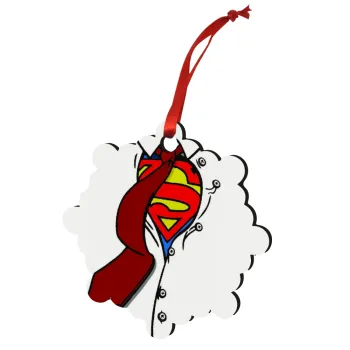 SuperDad, Christmas ornament snowflake wooden 7.5cm