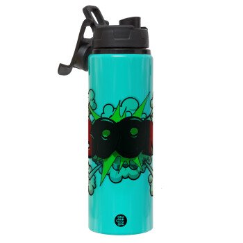 BOOM!!!, Metallic water bottle with safety lid, 850ml aluminum