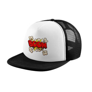 BOOM!!!, Καπέλο Ενηλίκων Soft Trucker με Δίχτυ Black/White (POLYESTER, ΕΝΗΛΙΚΩΝ, UNISEX, ONE SIZE)