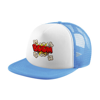 BOOM!!!, Καπέλο Soft Trucker με Δίχτυ Γαλάζιο/Λευκό