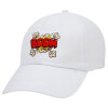 BOOM!!!, Καπέλο ενηλίκων Jockey Λευκό (snapback, 5-φύλλο, unisex)