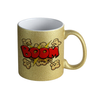 BOOM!!!, Κούπα Χρυσή Glitter που γυαλίζει, κεραμική, 330ml