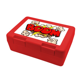 BOOM!!!, Παιδικό δοχείο κολατσιού ΚΟΚΚΙΝΟ 185x128x65mm (BPA free πλαστικό)