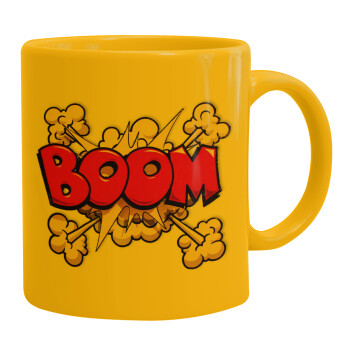 BOOM!!!, Ceramic coffee mug yellow, 330ml (1pcs)