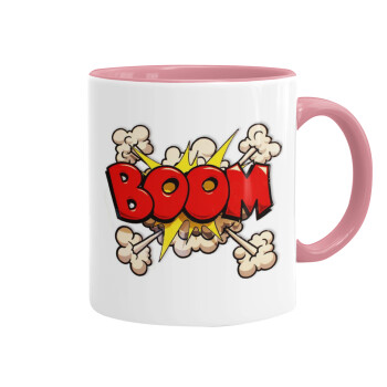 BOOM!!!, Mug colored pink, ceramic, 330ml