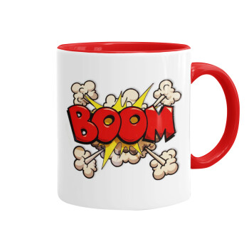 BOOM!!!, Mug colored red, ceramic, 330ml