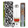 Easter candle, metallic white thermos bottle (500ml) & aromatic flat candle (30cm) (GRAY)