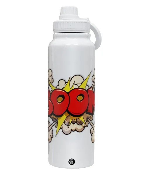 BOOM!!! — 1L Stainless Steel Thermal Bottle with Phone Holder & Double Wall Insulation