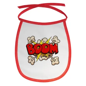 BOOM!!!, Σαλιάρα μωρού αλέκιαστη με κορδόνι Κόκκινη