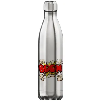 BOOM!!!, Μεταλλικό παγούρι θερμός Inox (Stainless steel), διπλού τοιχώματος, 750ml
