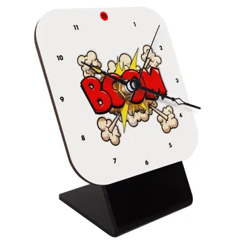 BOOM!!!, Quartz Wooden table clock with hands (10cm)