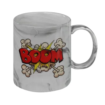 BOOM!!!, Κούπα κεραμική, marble style (μάρμαρο), 330ml