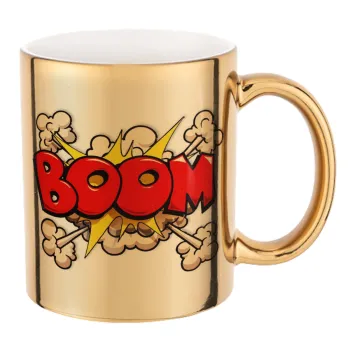 BOOM!!!, Κούπα κεραμική, χρυσή καθρέπτης, 330ml