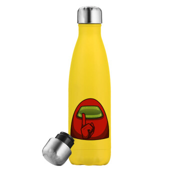 Among US, Yellow Stainless Steel Metallic Thermos, double-walled, 500ml