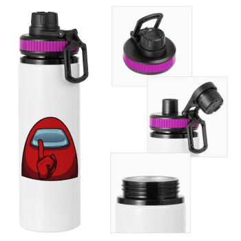 Among US, Metallic water bottle with safety lid, 850ml aluminum